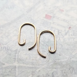 Swirling Arc earrings, minimalist hoop abstract silver gold jewelry image 6