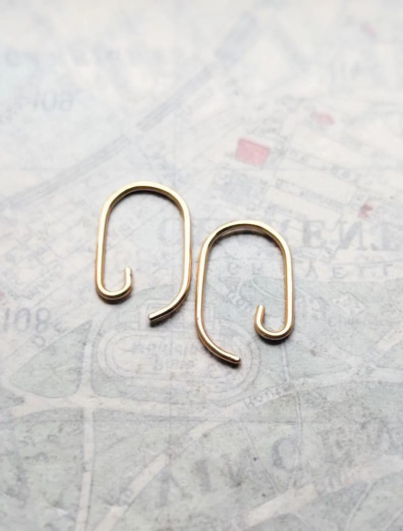 Swirling Arc earrings, minimalist hoop abstract silver gold jewelry image 6