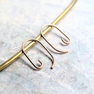 Swirling Arc earrings, minimalist hoop abstract silver gold jewelry image 8