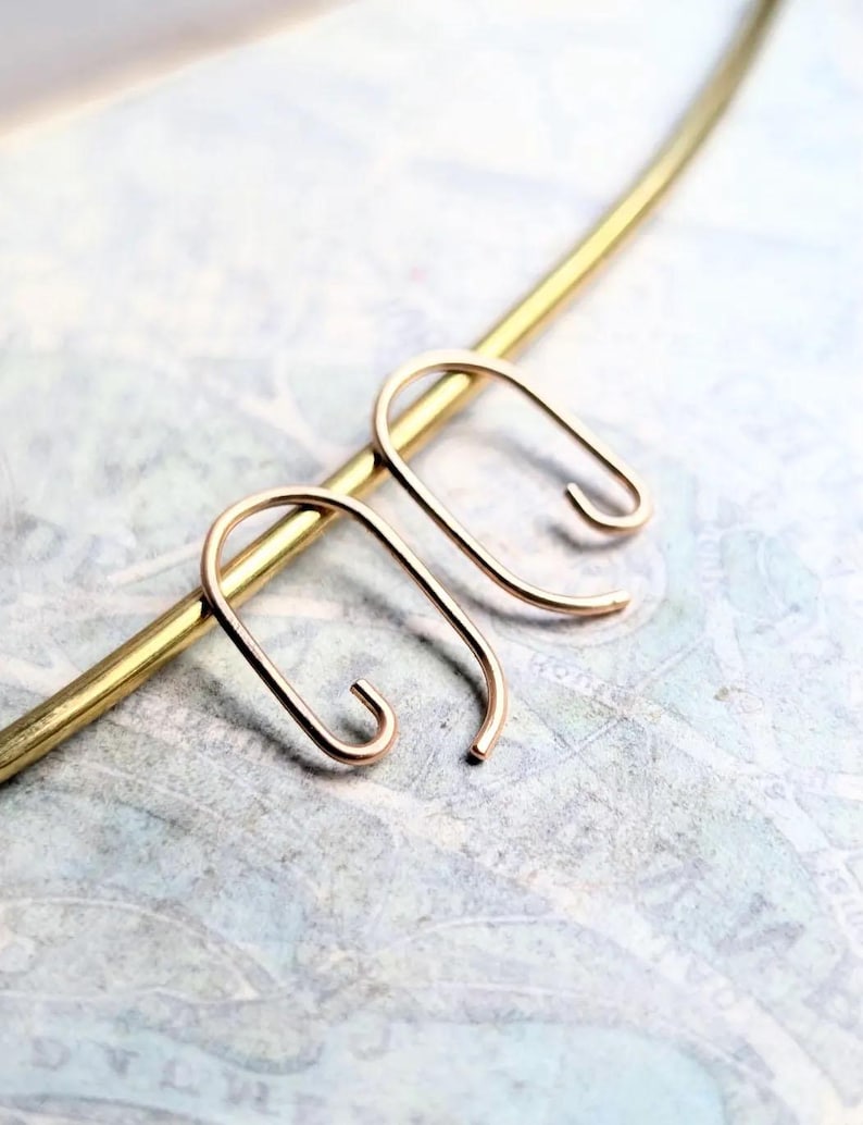 Swirling Arc earrings, minimalist hoop abstract silver gold jewelry image 8