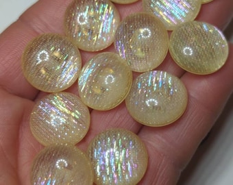 Hermosos botones con vástago trasero iridiscente, botones vintage para costura, manualidades, abrigos, suéteres, decoración, botones de plástico de 17 mm (11/16"), 28 L, juego de 12