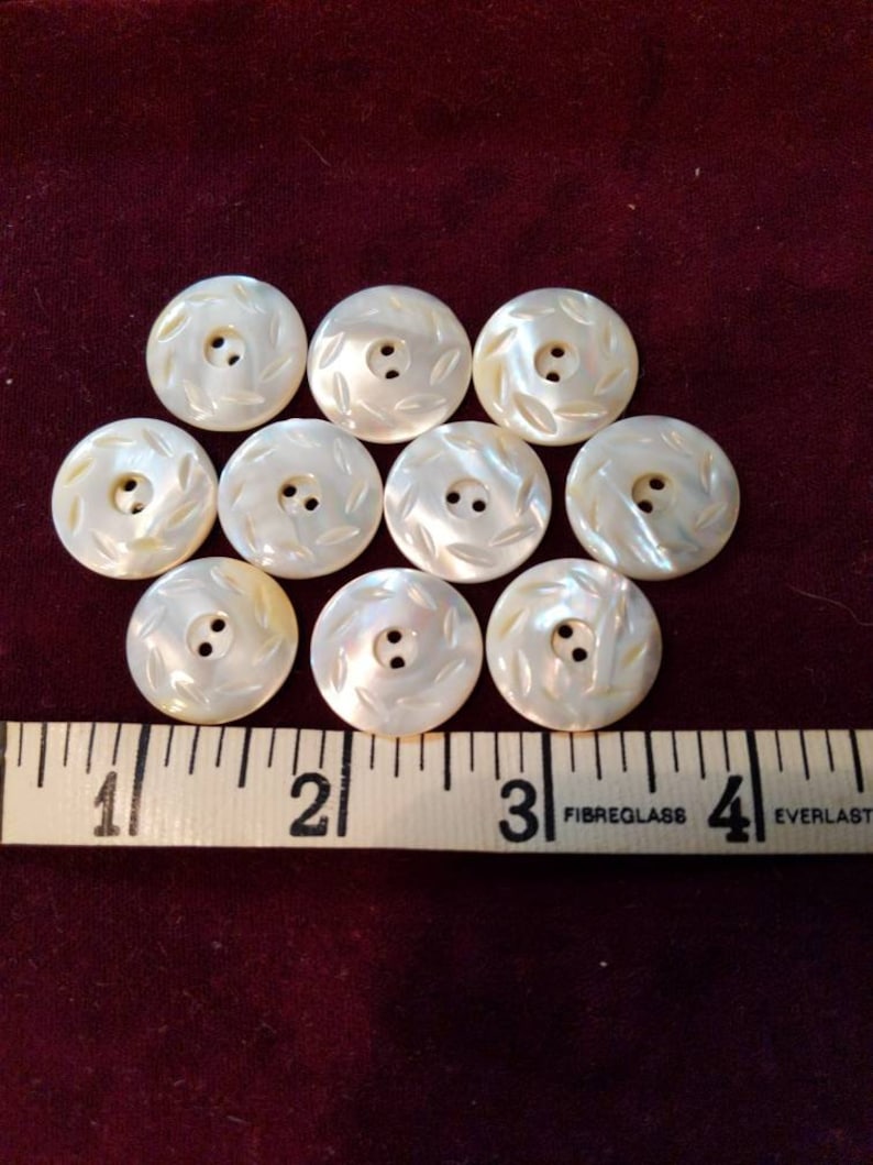 Beautiful large vintage mother of pearl 2 hole buttons for sewing or crafting 78 inch