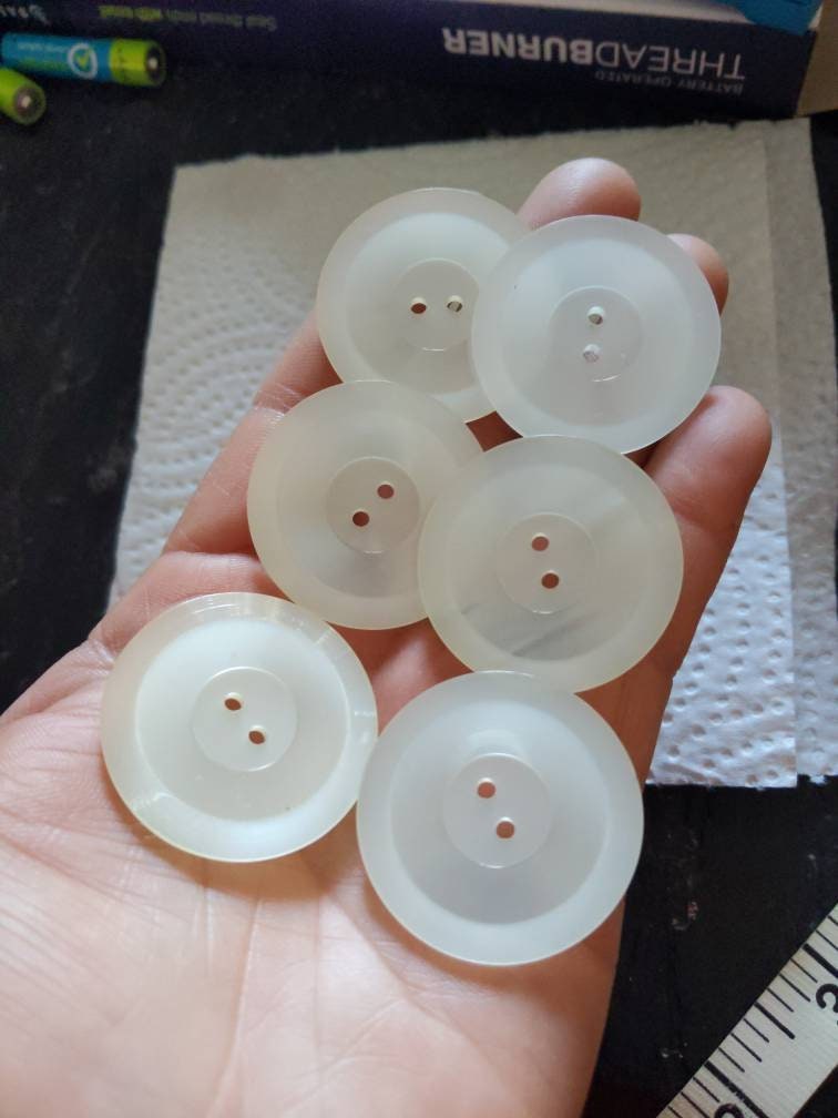 Clear Buttons 2 Hole, Backer Buttons, Two Sizes Available 9/1614mm and 1/2  12mm Lot of 6 