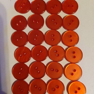 Red buttons vintage 2 hole buttons for sewing crafting coats sweaters decor 5/8&quot; 16mm plastic buttons set of 24