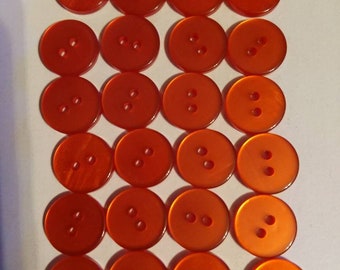 Red buttons vintage 2 hole buttons for sewing crafting coats sweaters decor 5/8" 16mm plastic buttons set of 24