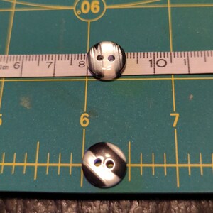 Black & silver shiny 2 hole buttons about 1/2 or 12mm plastic buttons shirt buttons sewing dress shirt clothing striped craft buttons image 3