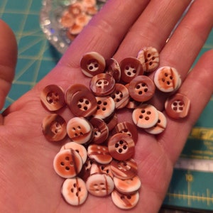 Rust 4 hole buttons about 1/2&quot; or 12mm plastic buttons shirt buttons sewing dress shirt clothing striped craft buttons dull matte finish