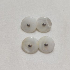 Vintage mother of pearl men's cufflinks antique pearl button cufflinks for tuxedo wedding formal wear white pearl cufflinks double sided