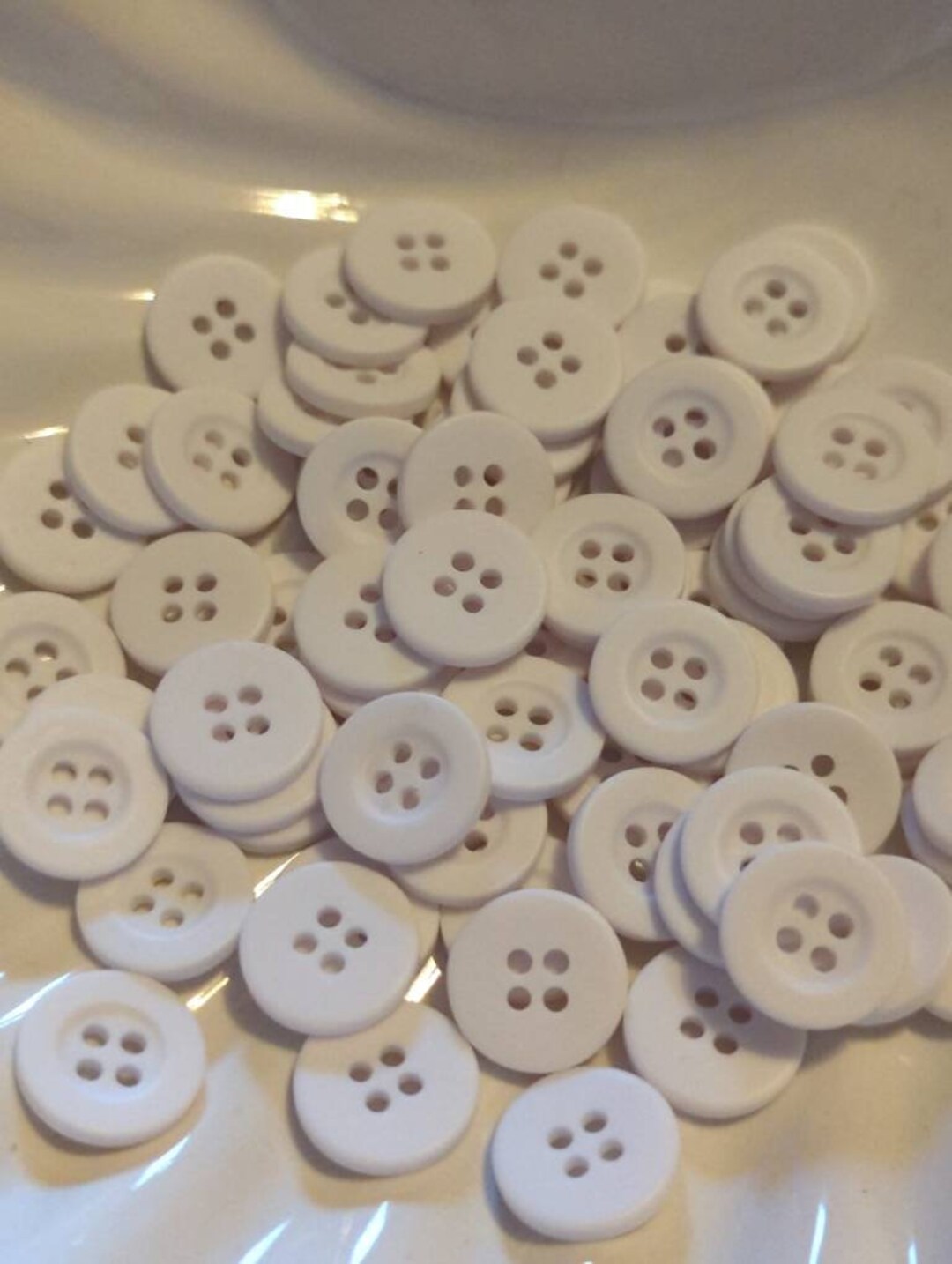 9/16 White Shirt Buttons Vintage 4 Hole Buttons Small Etsy