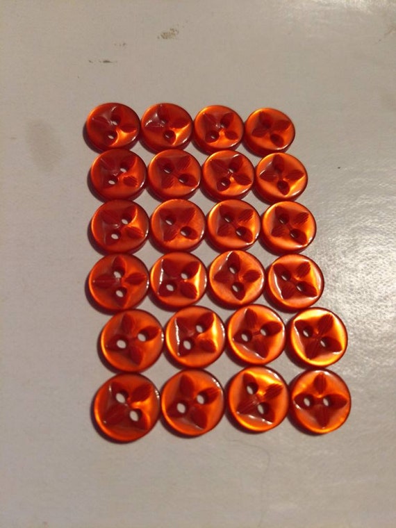 Red buttons vintage 2 hole buttons for sewing crafting coats sweaters decor 7/16" 11mm plastic buttons set of 12