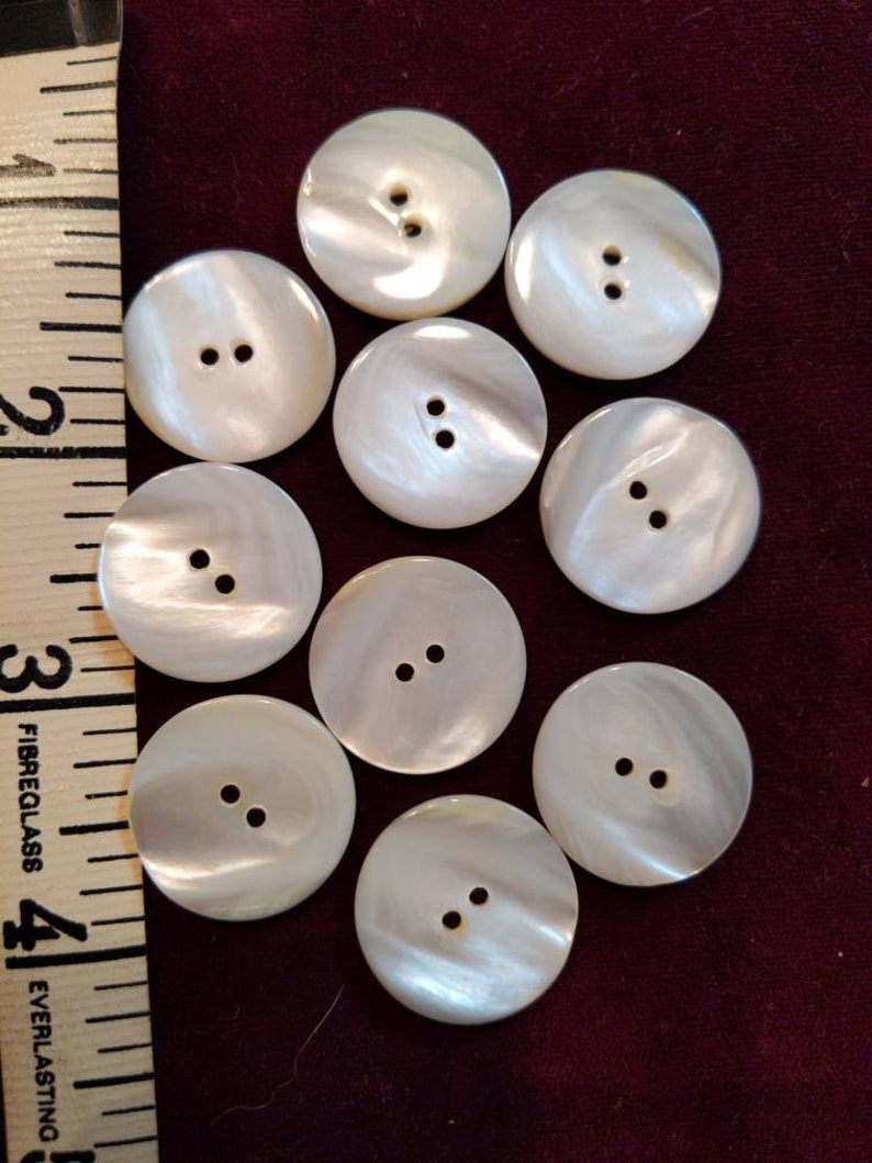 Beautiful large vintage mother of pearl 2 hole buttons for sewing or crafting 78 inch