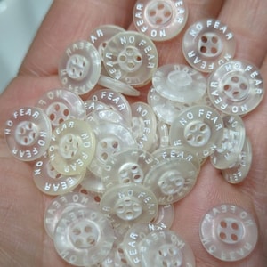1/2 &quot;claro opaco sem medo botões de camisa vintage 4 furos pequenos botões de camisa de trabalho 13mm botões de resina plástica (50 peças)