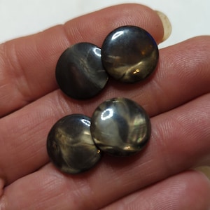 Vintage smoke mother of pearl cufflinks antique pearl button double sided cufflinks tuxedo wedding formal wear black mop pearl men&#39;s jewelry