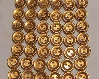 Boutons dorés vintage : 2,5 cm, bouton en métal 2 trous