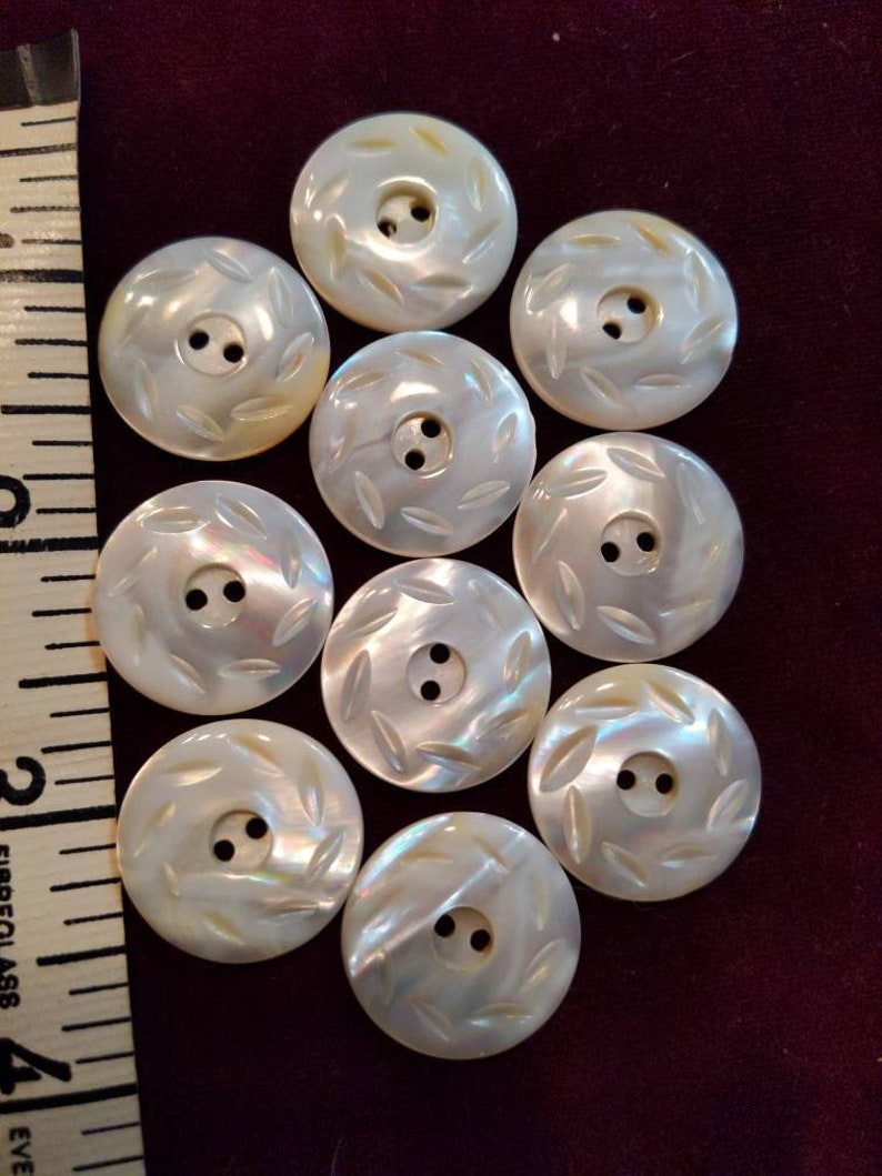 Beautiful large vintage mother of pearl 2 hole buttons for sewing or crafting 78 inch