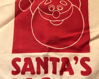 Vintage Christmas Santa bag Wrap from The Bon Marche No stains