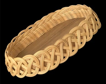 Rattan Bambu Hasır Çok Amaçlı Sepet / Rattan Bamboo Wicker Multi-Purpose Basket