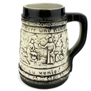 Bavarian Porcelain Beer Stein 0.5L, Sitzendorf Porcelain Bavaria, German Quotes, Collectible East Germany Mug, 1930s Collectible Barware