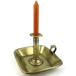 Adjustable Brass Candle Holder, Push-Up Candle Holder, Antique Chamberstick With Handle, Vintage Table Candlesticks, Living Room Decor Gift