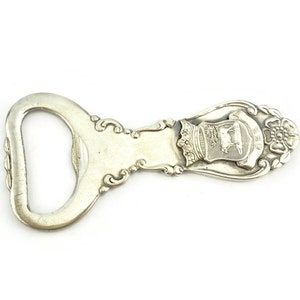 Rare Dutch Silver Plated Bottle Opener, SOLA 100 Silver Cap Opener, Barware Accessories, Antique Bar Decor Holland, Collectible Gift Idea