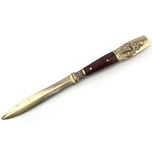 Abrecartas de Buda tailandés, herramienta para abrir sobres, accesorio de escritorio antiguo, cortador de papel de bronce, accesorio de tintero, decoración de escritorio de oficina antigua