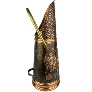 Vintage Copper And Brass Umbrella Stand With Ornate, Classic Umbrella Holder, Handmade Cane Stand, Antique Entryway Decor, Mudroom Accessory