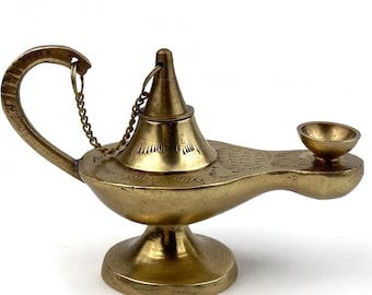 Vintage Aladdin Oil Lamp, Collectible Gift, Free Standing Lamp, Arabic Home Decor, Genie Lamp, Middle Eastern Oil Lamp