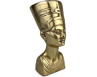 希少品！50s〜60s エジプトアンティーク　ネフェルティティ胸像ヴィンテージ アンティーク真鍮ネフェルティティ胸像、エジプトネフェルティティ胸像