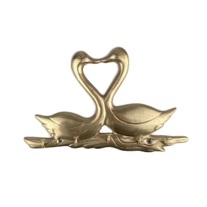 Wall Key Holder With Swans - 5 Hooks, Swan Shaped Brass Key Hook, Vintage Entryway Key Storage, Garage Organization, Wall Hanging Keys Stand