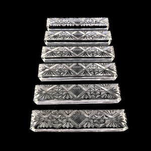 Juego de seis soportes para cuchillos franceses, portacuchillos de cristal tallado, utensilios para servir, elegante decoración esencial para la mesa de bodas, pequeño obsequio de inauguración de la casa