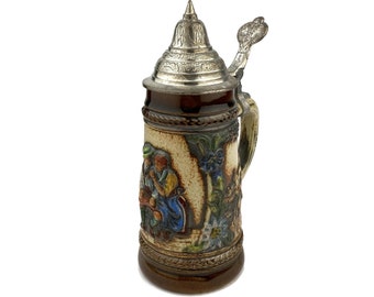 ドイツ製GERZIT蓋付きビールジョッキ。Gerz Germany - Etsy 日本