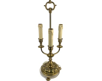 Lámpara de mesa francesa, lámpara portátil antigua, lámpara de mesa de latón con asa, lámpara de aceite convertida de 3 bombillas, tubos de luz de vela con goteo