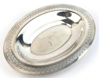 Wiskemann Belgium Silver Plated Tray, Art Deco Platter, Octagonal Serving Tableware, Belgian Home Decor, Collectible Midcentury Dining Tray