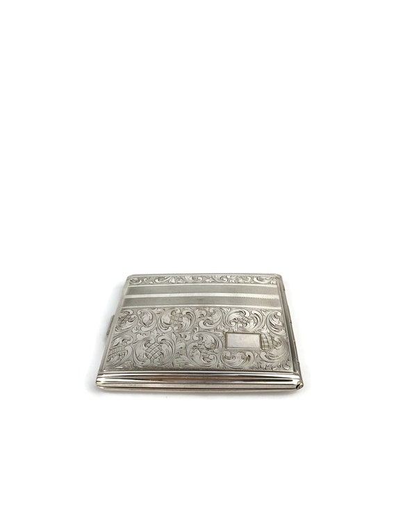 German Silver Plated Cigarette Case, Versilbert Ci