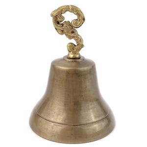 French Solid Bronze Bell, Vintage Hand Bell With Brass Handle, Antique Table Bell, Unique Call Bell, 3.54 Inch Bell, Office Desk Decor