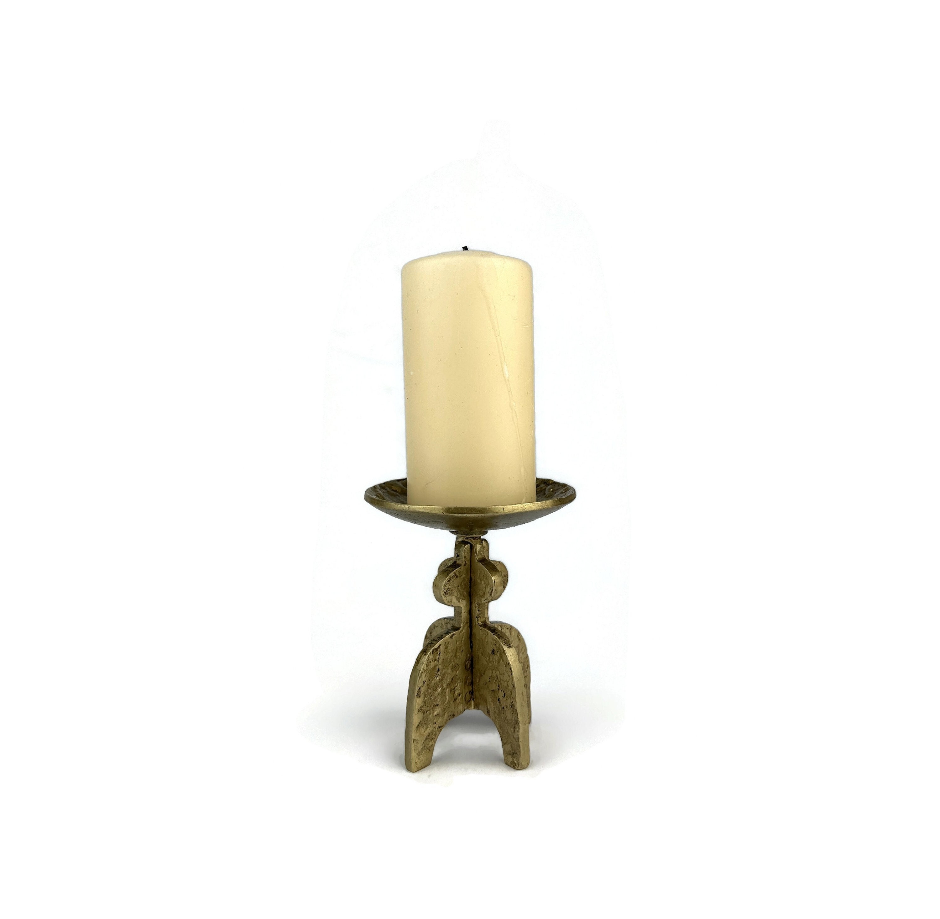 Giuseppe Gallo Style Brutalist Candle Holder, Vintage Gothic