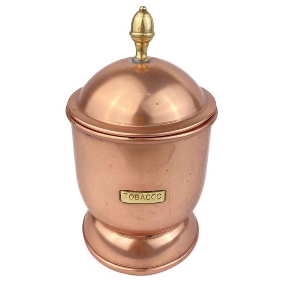 Vintage Copper Tobacco Jar, Lid With Brass Finial, Antique Tobacciana  Storage, Rustic Copper Home Decor, Small Gift Idea Made in England