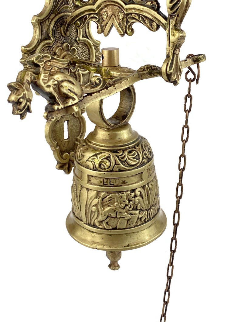 Rare Monastery Brass Bell, Wall Hanging Door Bell, Antique Ringer With ...