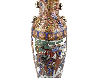 オリジナル薩摩花瓶 60 cm / セラミック磁器 / 手成形手描き金エナメル