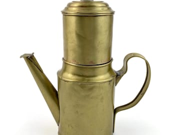 Decorative Brass Coffee Pot, French Drip Filter Coffee Maker, Metal Cafetiere With Insert, Rustic Kitchen Decor, Vintage Jug