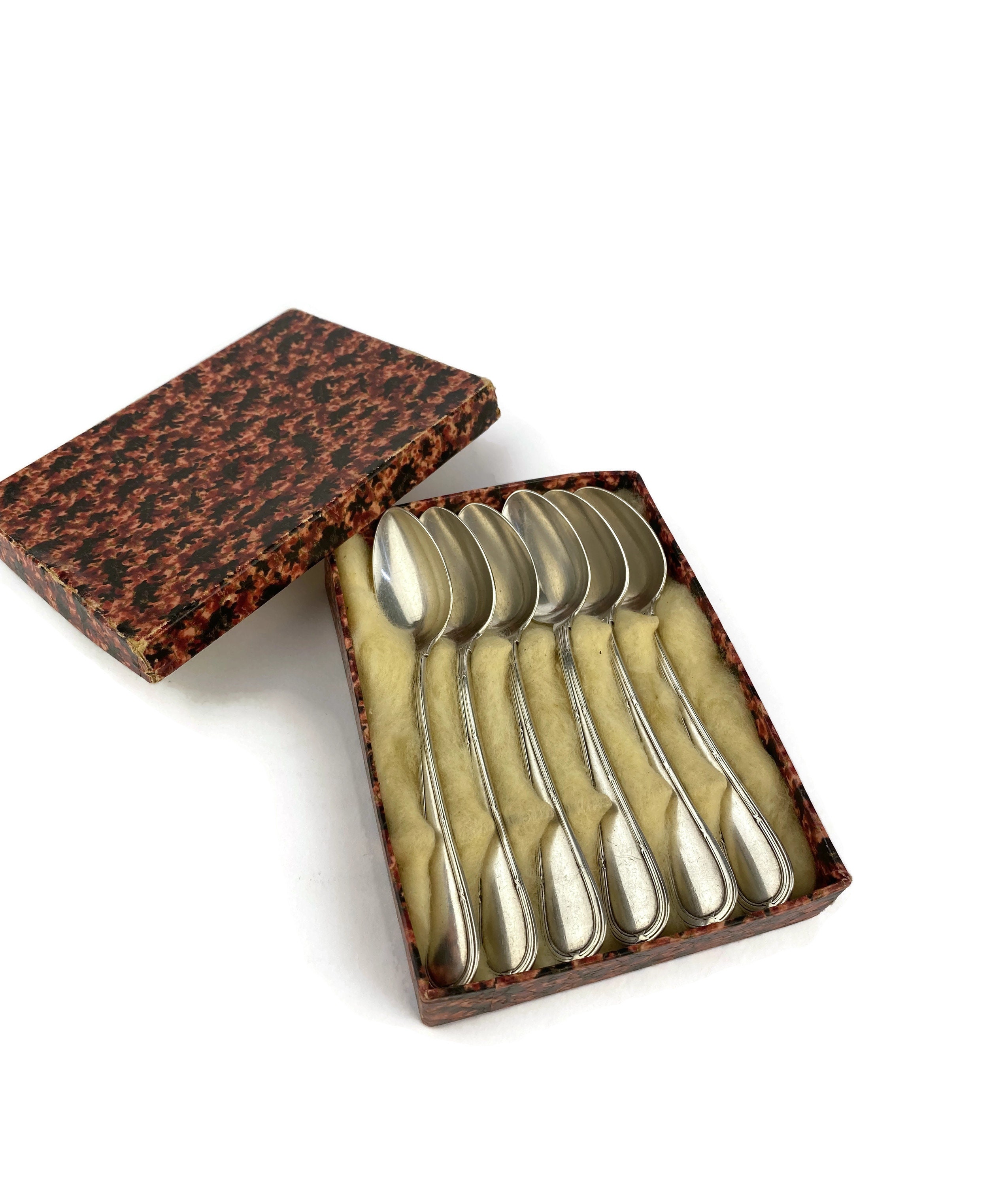 シルバーメッキスプーン6本セット、ヴィンテージコーヒースプーン