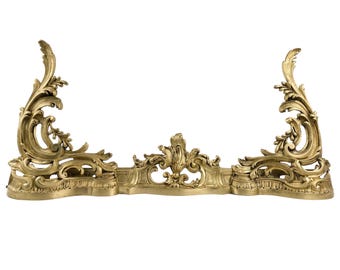 Antique Extendable Fireplace Fender, French Brass Hearth Guard, Adjustable Fire Frame, Victorian Decor France, Living Room Accent