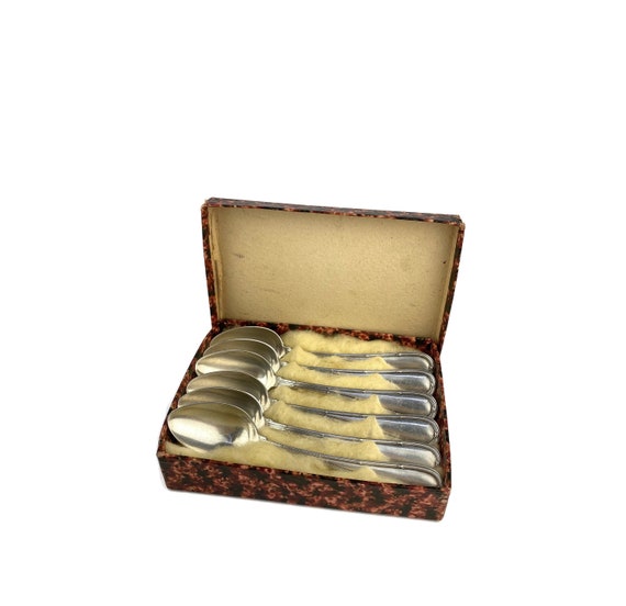 シルバーメッキスプーン6本セット、ヴィンテージコーヒースプーン