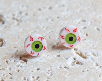 Eyeball Earrings - Halloween Earrings - eyeball studs - spooky earrings - eyeball jewellery - halloween jewellery - halloween gift - eyes