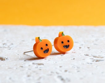 Pumpkin Earrings - Halloween Earrings - pumpkin studs - jack o lantern earrings - pumpkin jewellery - halloween jewellery - halloween gift