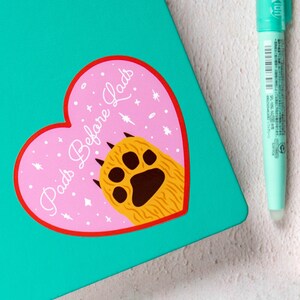 Pads Before Lads Large Vinyl Sticker animal sticker dog sticker planner sticker cute sticker cat sticker laptop sticker image 1