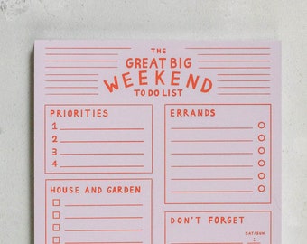 The Great Big Weekend To Do List | WFH Planner | To Do List | Family Planner | Motivation | Organisation | Desk Planner | Daily Plan