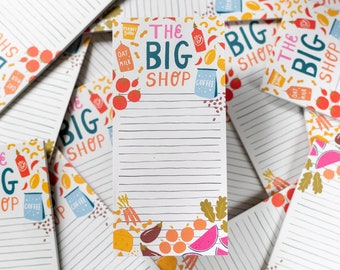 The Big Shop List Notepad | Market List | Food List | Shopping List | To Do List | Food Planner | Organisation | Fridge Planner | Meal Plan