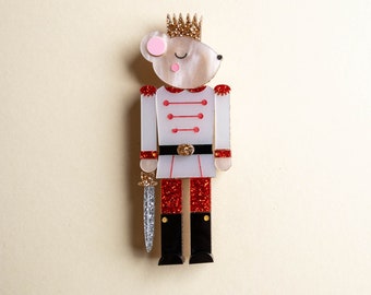 La broche Mouse King - Bijoux Mouse King - Broche de Noël - Cadeau Casse-Noisette - Casse-Noisette - Bijoux de Noël - Broche découpée au laser