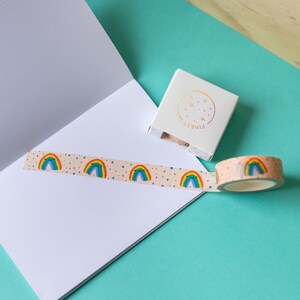 Happy Rainbow Washi Tape Paper Tape Kawaii Stationery Cute Stationery Eco Tape Eco Friendly Tape Bullet Journal Rainbows image 3